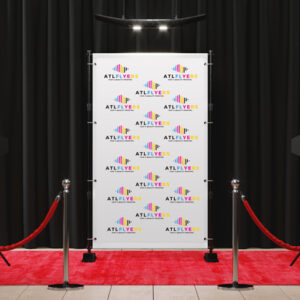 Step and Repeat Banner – Custom Event Backdrop with Optional Stand (6x8, 8x8, 10x8) | Atlanta Printing
