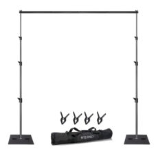 Heavy-Duty Pipe and Drape Backdrop Stand Kit – Adjustable 10x10ft Photography Background Stand with Metal Base, 4 Clamps & Carrying Bag