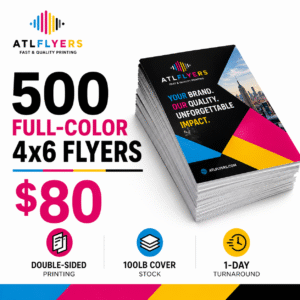500 Full Color 4x6 Flyers — $80