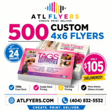 500 Custom 4x6 Flyers | Next-Day Printing | 100lb Cover Stock | Double-Sided Full Color Printing | Metro Atlanta Delivery Included