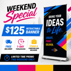Weekend Special – Retractable Banner with FREE Delivery | $125
