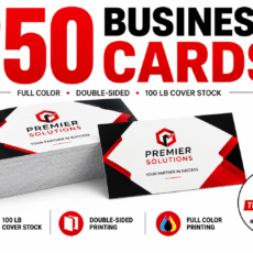 250 Premium Business Cards – Full Color | Double-Sided | 100 lb Cover Stock | 1 Business Day